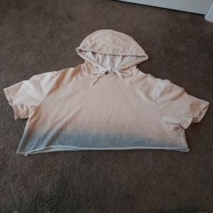 Pink faded to gray crop top